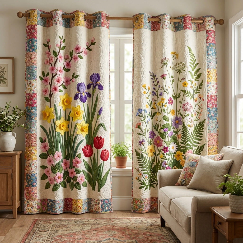 Spring Wildflowers Quilted Curtains NCU0TV1760