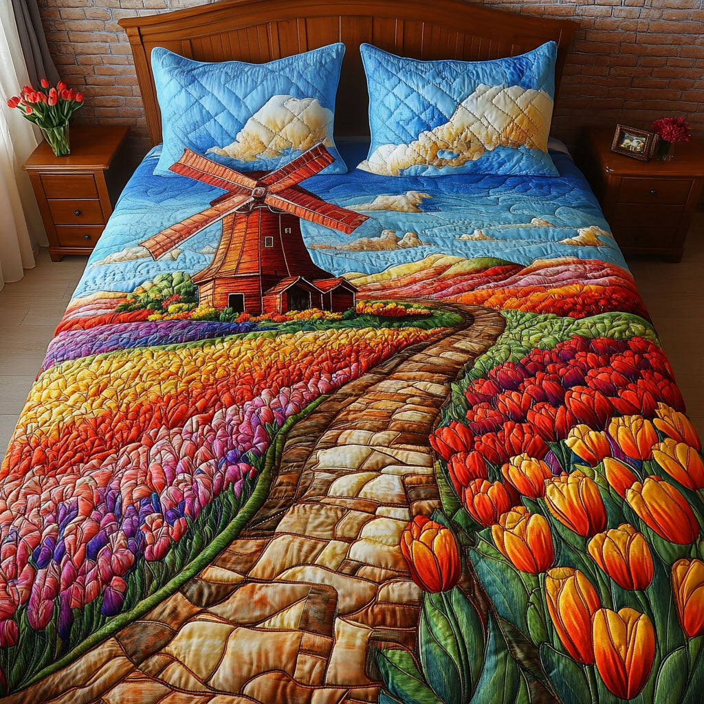 Spring Winds 3-Piece Quilted Bedding Set NCU0PT6358