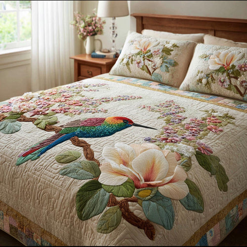 Spring Wings 3-Piece Quilted Bedding Set NCU0DV9350