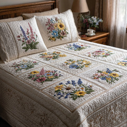 Springflower Meadow 3-Piece Quilted Bedding Set NCU0DV9342