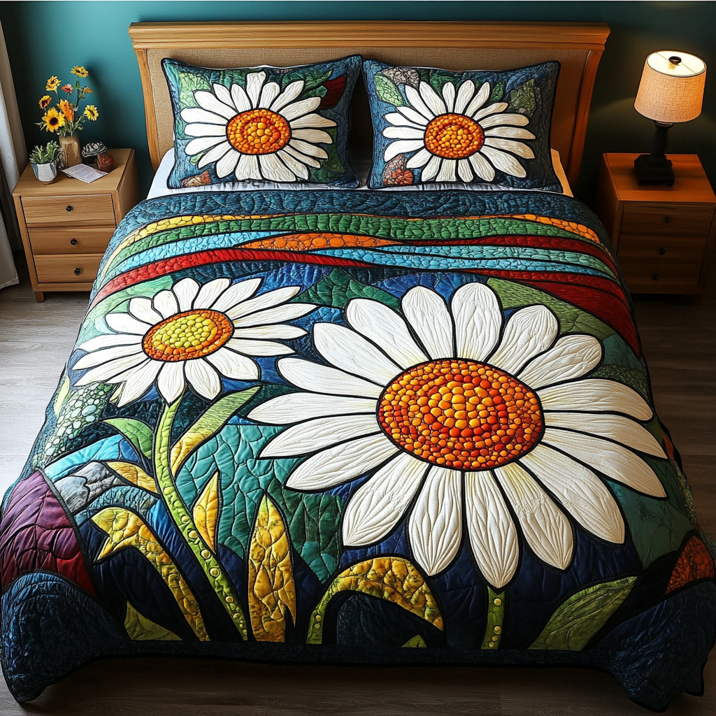 Springtime Blooms 3-Piece Quilted Bedding Set NCU0DK6046