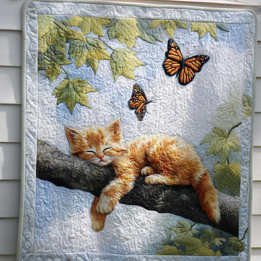 Springtime Cat Quilted Blanket NCU0NT8917