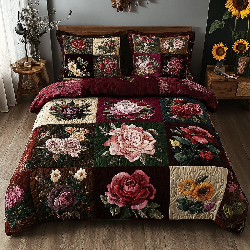 Springtime Charm 3-Piece Quilted Bedding Set NCU0VL1479 – Vantique