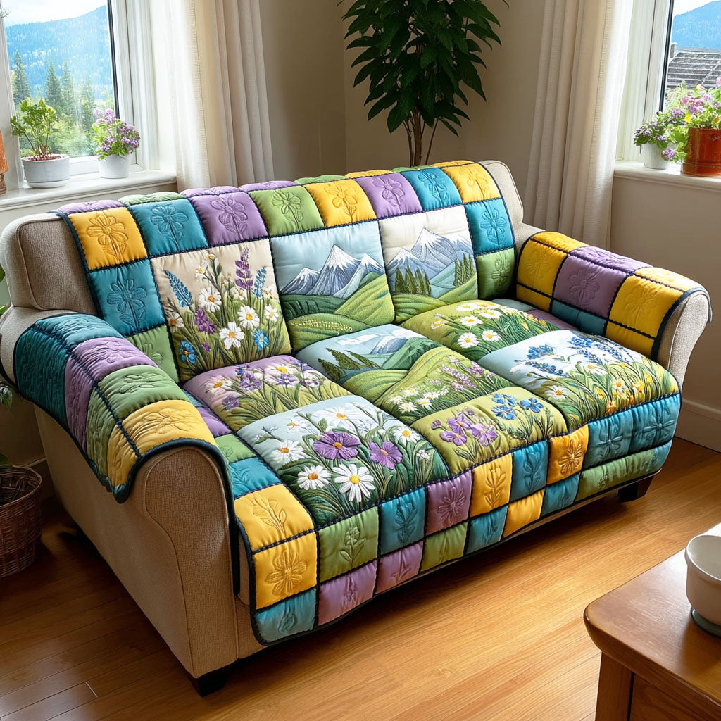 Springtime Escape Quilted Sofa Cover NCU0TD2269