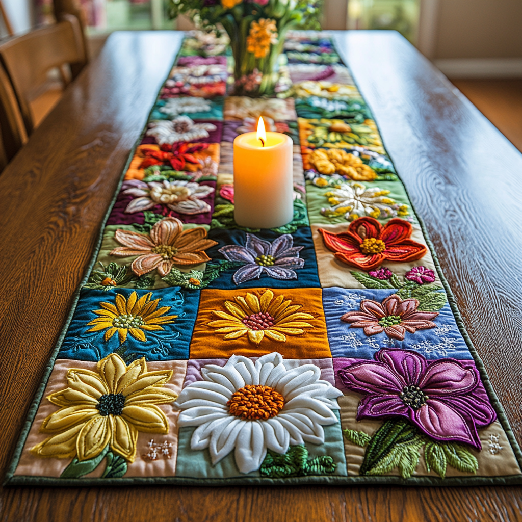 Springtime Essence Quilted Table Runner NCU0VH3974