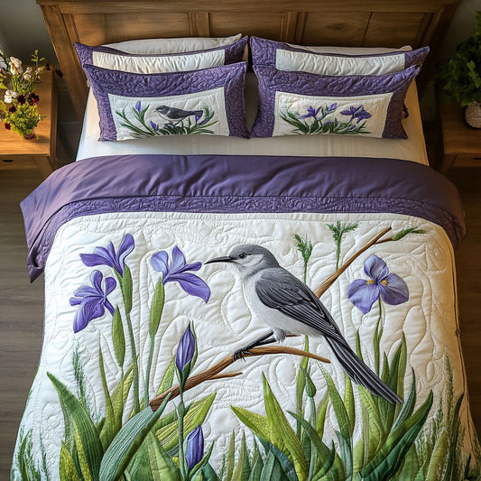 Springtime Flight 3-Piece Quilted Bedding Set NCU0PT6251
