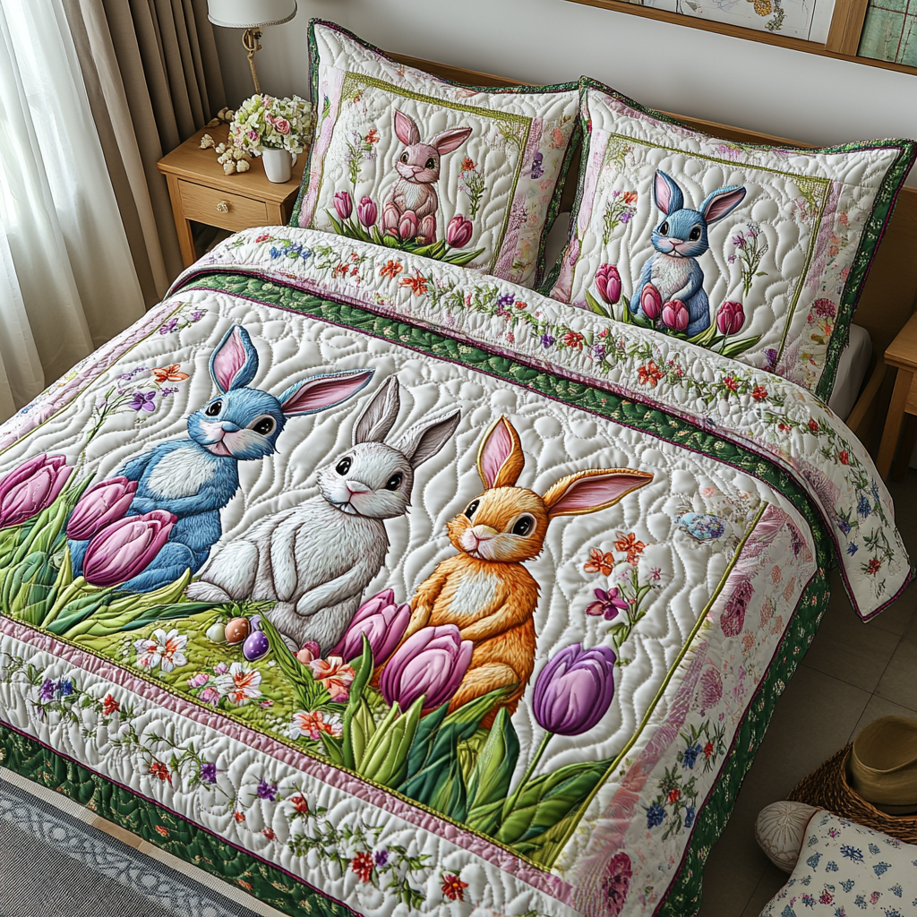 Springtime Friend Quilted Bedding Set NCU0DV4124 – Vantique
