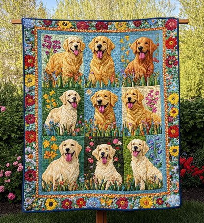 Springtime Golden Bloom Quilted Blanket NCU0PT513