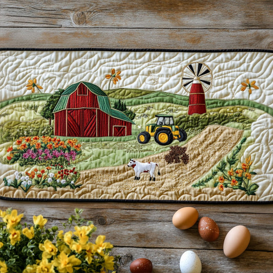 Springtime Harvest Quilted Table Runner NCU0PT6147