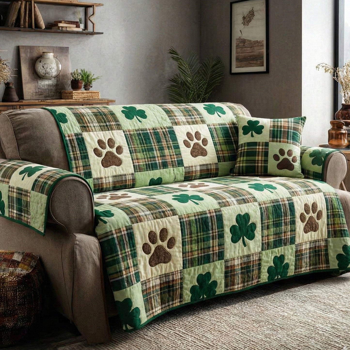 Springtime Lucky Quilted Sofa Cover NCU0NT12219