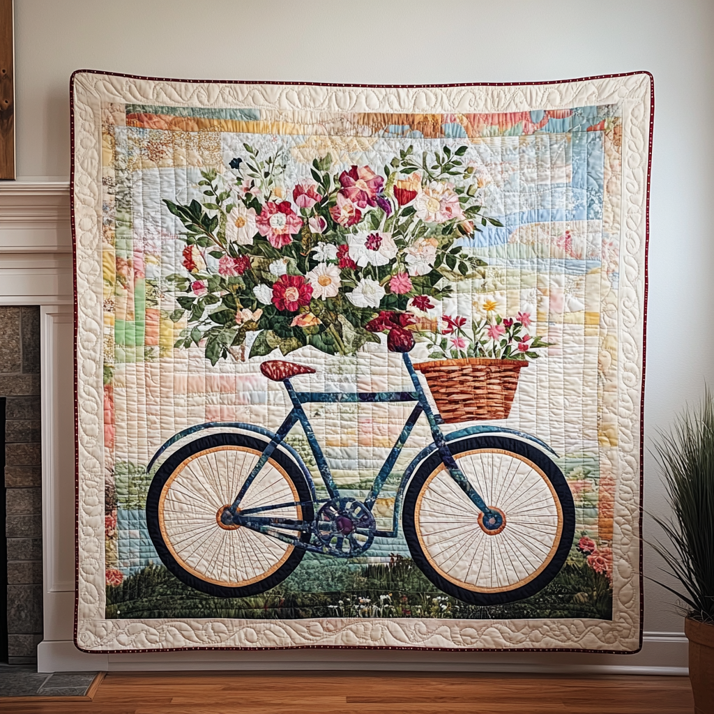 Springtime Ride Art Quilt Hanging NCU0TL1014