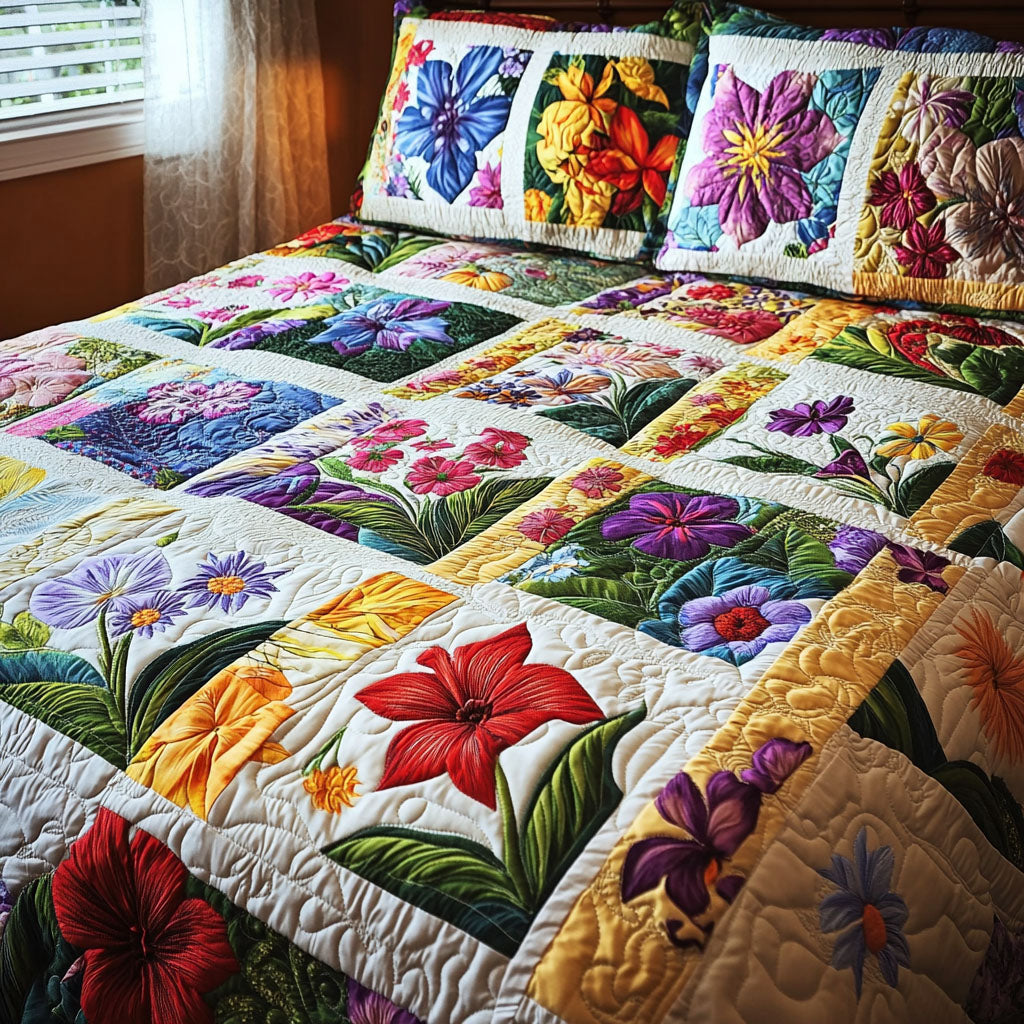 Springtime Serenity 3-Piece Quilted Bedding Set NCU0PT4784