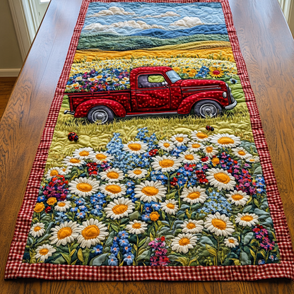 Springtime Truck Quilted Table Runner NCU0DK5989