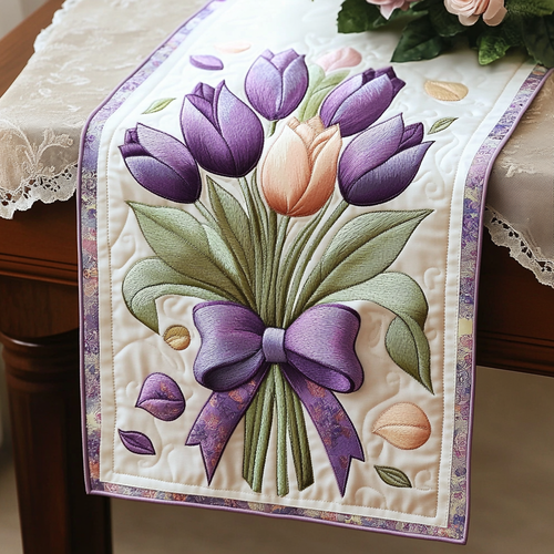 Springtime in Bloom Quilted Table Runner NCU0VL1446