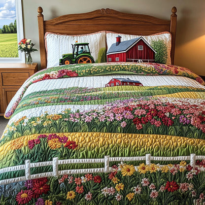 Springtime on the Farm 3-Piece Quilted Bedding Set NCU0PT6572