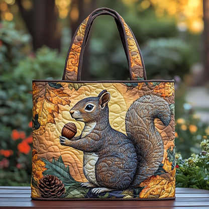 Squirrel Charm Quilted Tote Bag NCU0DK9284