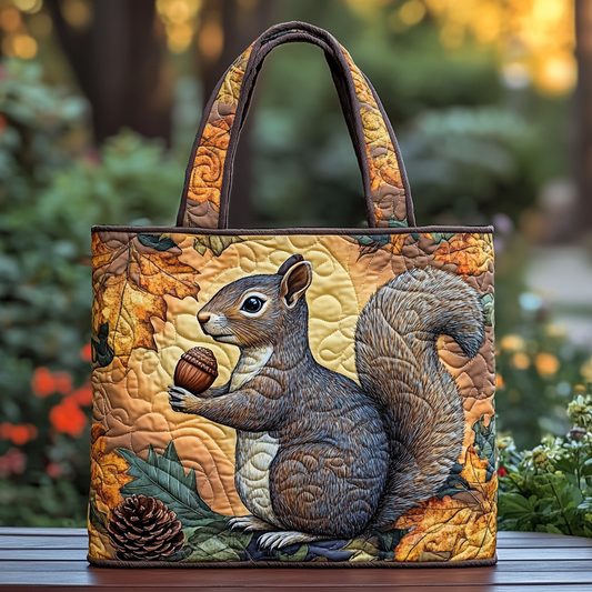 Squirrel Charm Quilted Tote Bag NCU0DK9284
