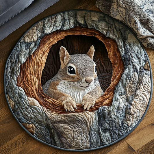 Squirrel Haven Quilted Round Mat NCU0VL2056