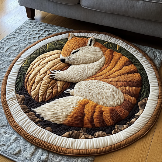 Squirrel Stash Quilted Round Mat NCU0VL2063