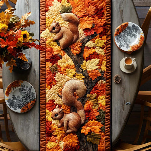 Squirrel Tree Quilted Table Runner NCU0NT9024