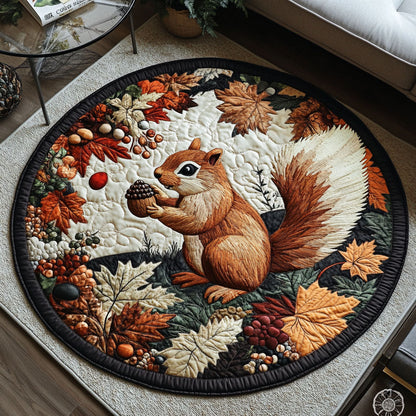 Squirrel in Autumn Bliss Quilted Round Mat NCU0PT7868