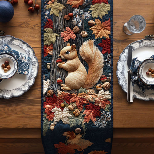 Squirrel in the Fall Breeze Quilted Table Runner NCU0PT8126