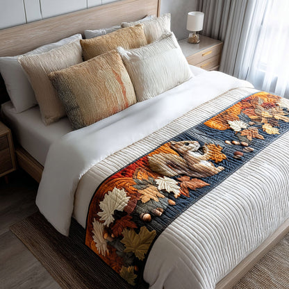 Squirrel in the Grove Quilted Bed Runner NCU0PT7942