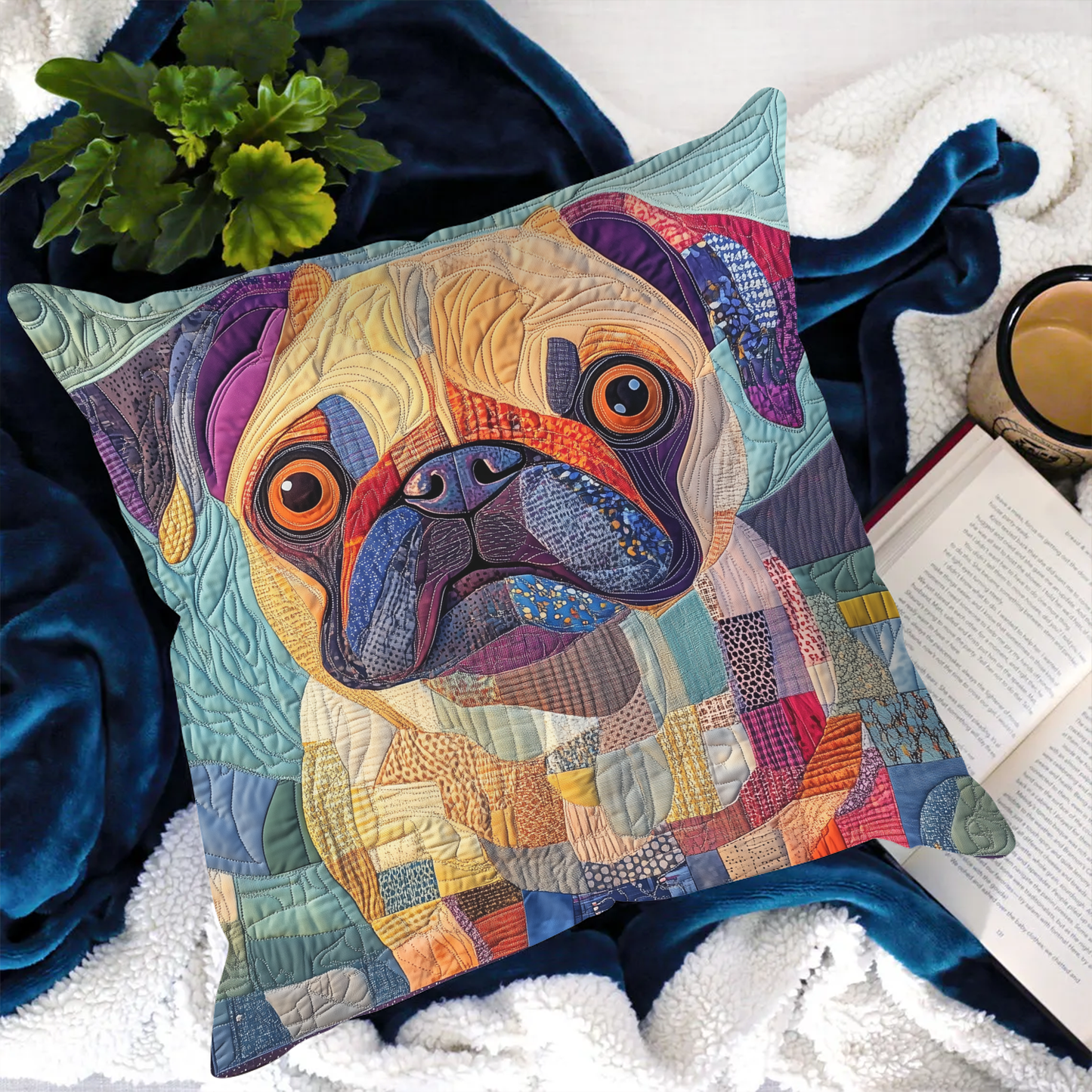 Squishy Pug Love Quilted Pillow Case NCU0DK1553