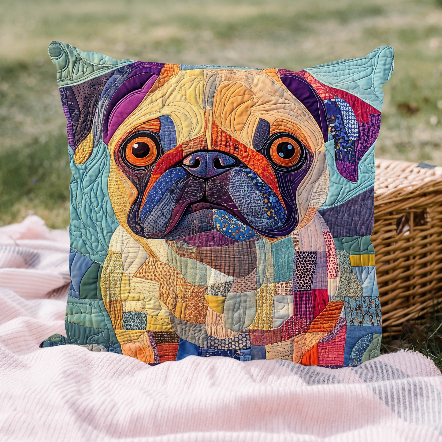 Squishy Pug Love Quilted Pillow Case NCU0DK1553