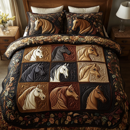 Stable Charm 3-Piece Quilted Bedding Set NCU0VH1622