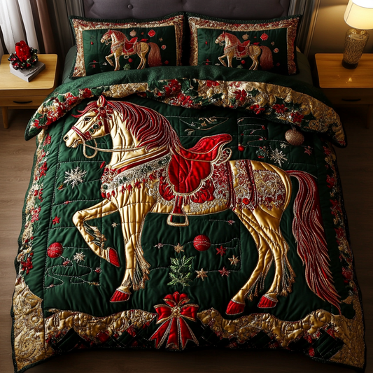 Stable Dreams 3-Piece Quilted Bedding Set NCU0VH1144
