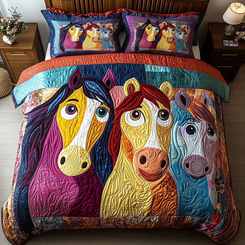 Stable Shenanigans 3-Piece Quilted Bedding Set NCU0NT6840