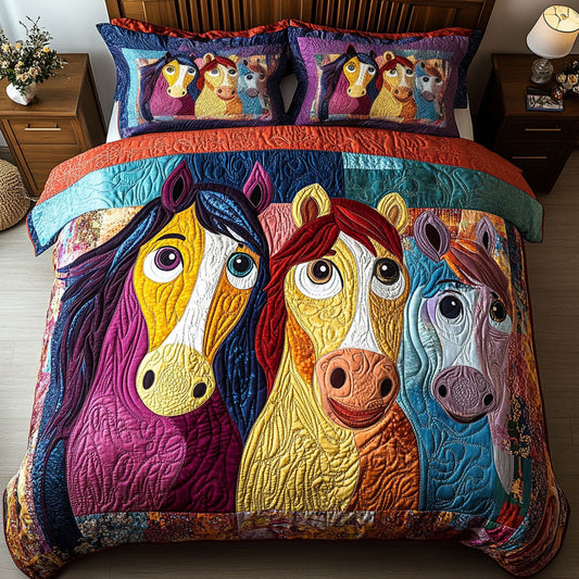 Stable Shenanigans 3-Piece Quilted Bedding Set NCU0NT6840