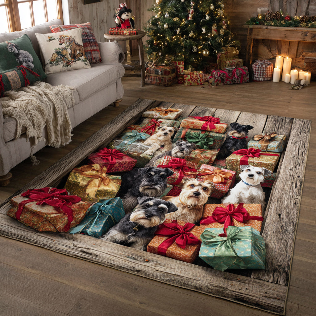 Stacked Schnauzer Presents Area Rug NCU0HH1482