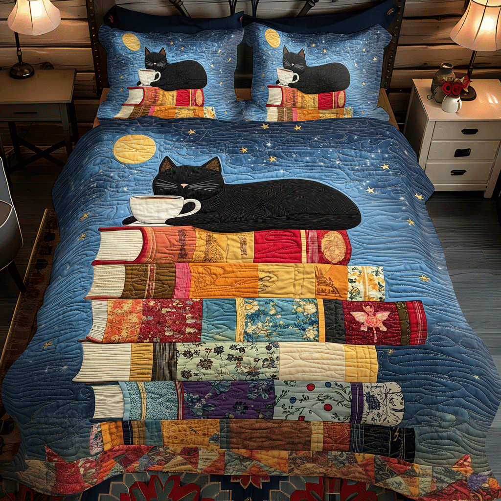 Stacked Stories 3-Piece Quilted Bedding Set NCU0TL1073