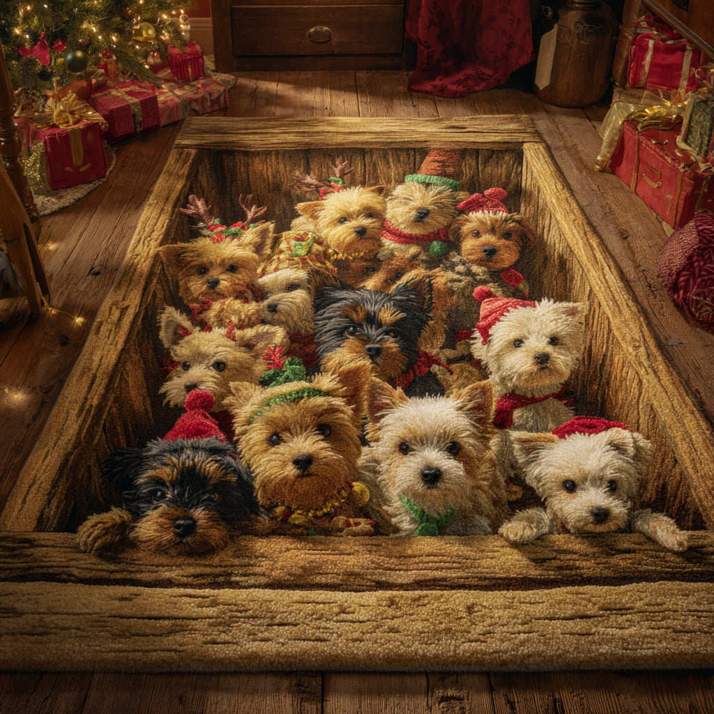 Stacked Yorkie Area Rug NCU0HH1447 – Vantique