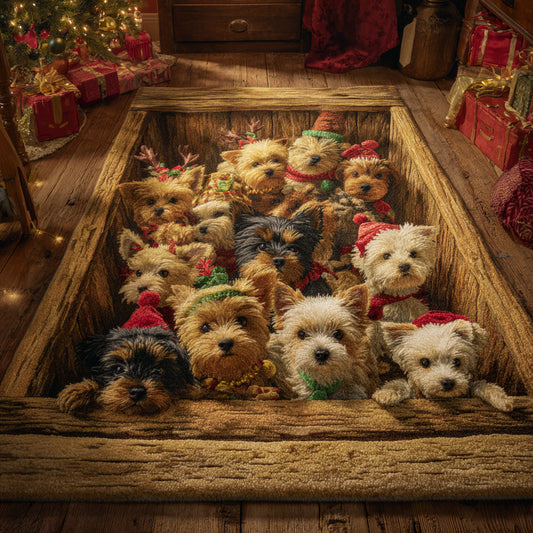 Stacked Yorkie Area Rug NCU0HH1447