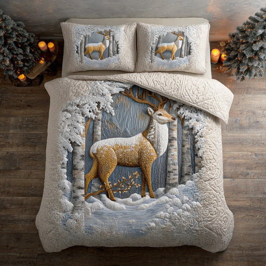Stag Refuge 3-Piece Quilted Bedding Set NCU0TD2032
