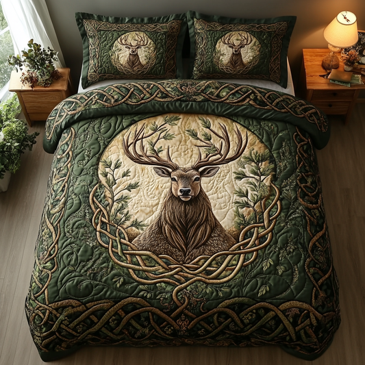 Stag Serenity 3-Piece Quilted Bedding Set NCU0DK3411