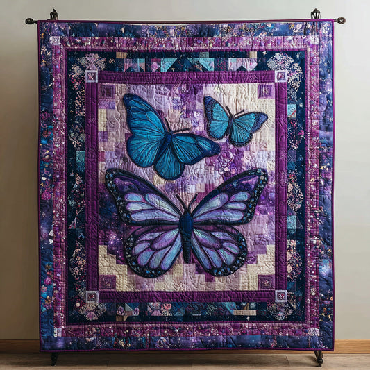 Stained Glass Butterfly Quilted Blanket NCU0HH095