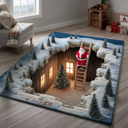 Staircase Santa Claus Area Rug NCU0HH1262