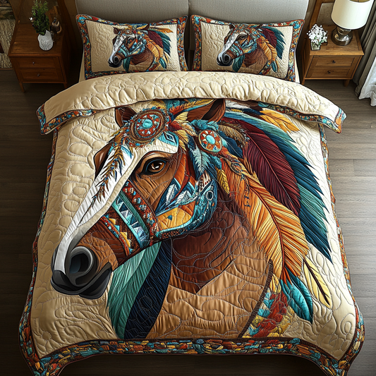 Stallion Dreams 3-Piece Quilted Bedding Set NCU0DK4294