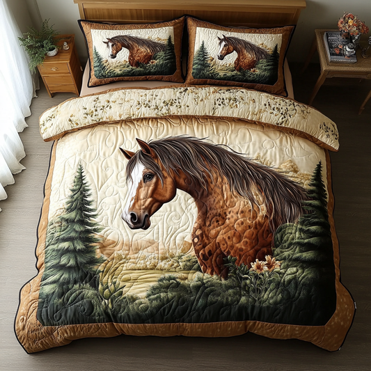 Stallion Pride 3-Piece Quilted Bedding Set NCU0DK7075