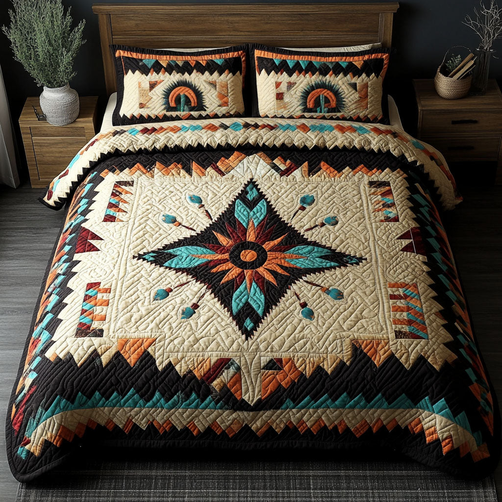 Stallion Starburst 3-Piece Quilted Bedding Set NCU0PT3913