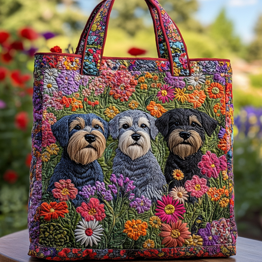 Standard Schnauzer Pups Quilted Tote Bag NCU0DV7550