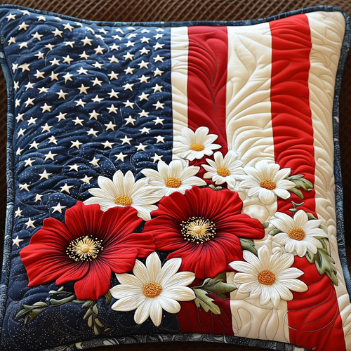 Star Spangled Blooms Quilted Pillow Case NCU0NT6419