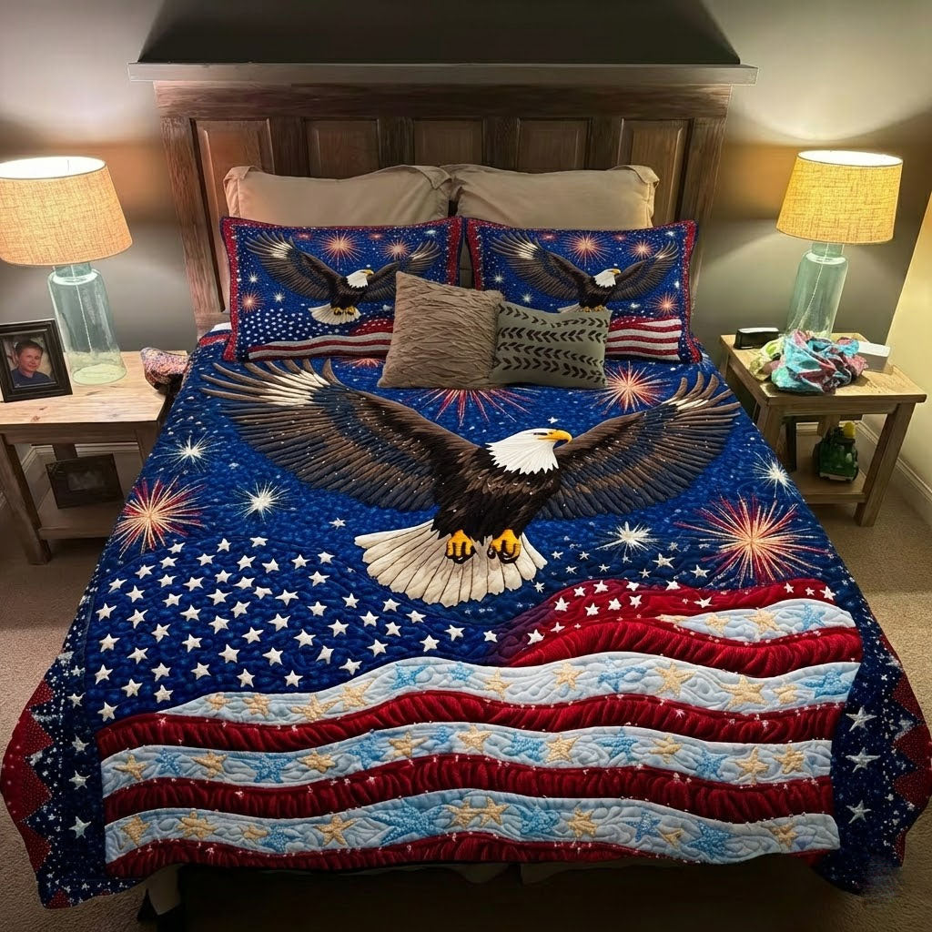 Star Banner 3-Piece Quilted Bedding Set NCU0DK12004
