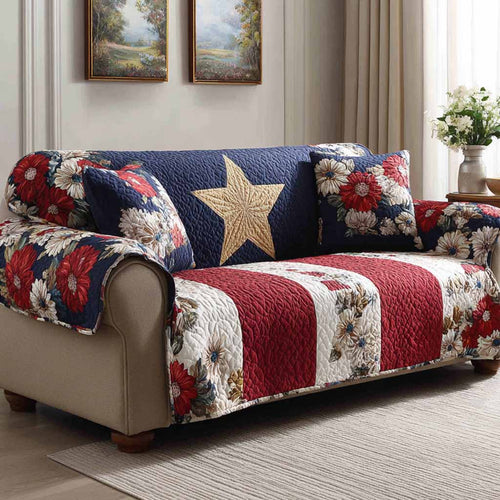 Star Bloom Quilted Sofa Cover NCU0XD2293