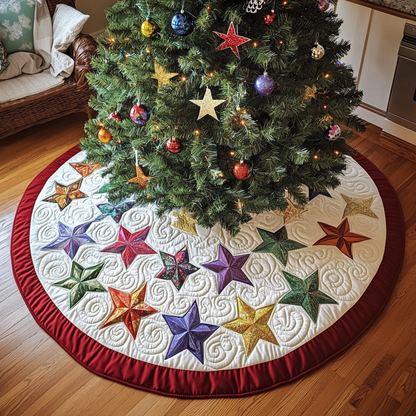 Star Christmas Quilted Tree Skirt NCU0DK10331