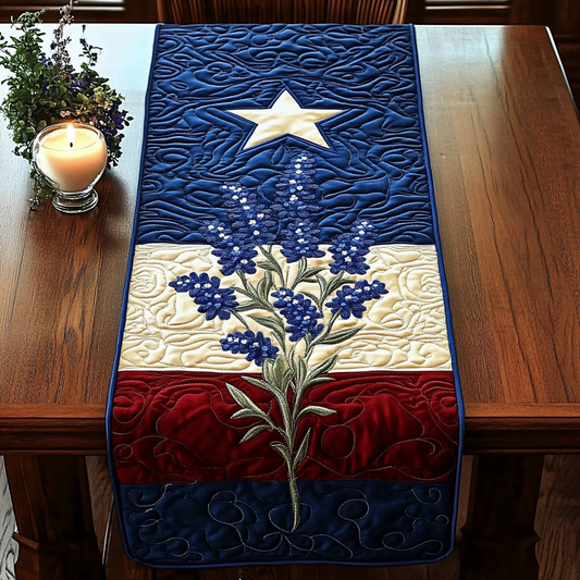 Star Flowers Quilted Table Runner NCU0VH4142